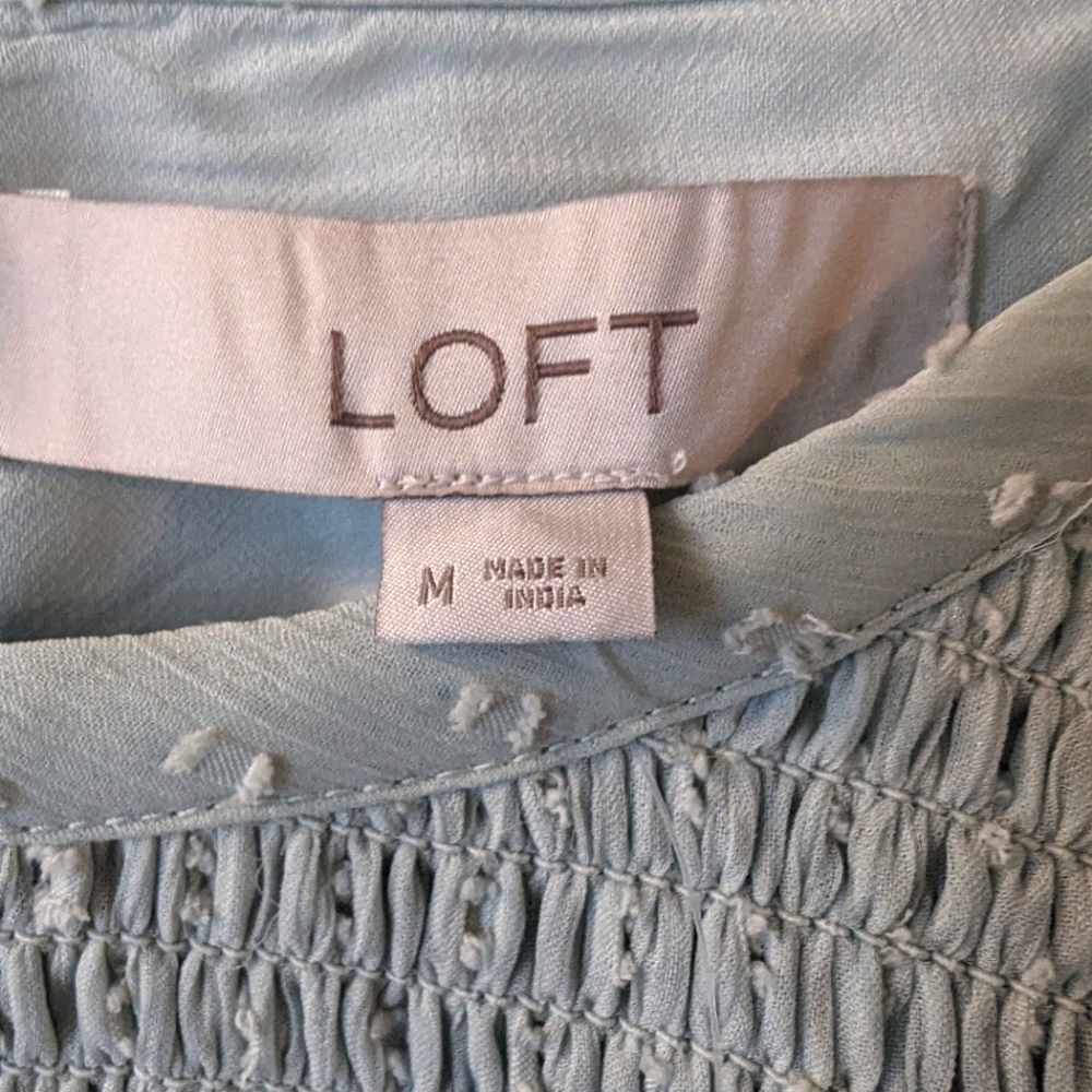 LOFT Light Green Ruffle Blouse - Picture 5 of 6